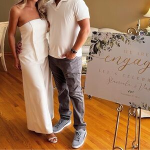 ASOS WHITE TUXEDO JUMPSUIT